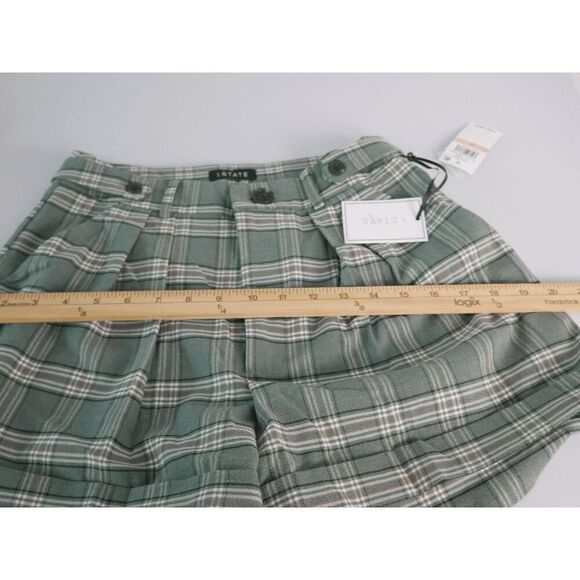 1.STATE Women's Summer Plaid Pleated Rolled-Cuff Shorts 2 - Picture 6 of 10